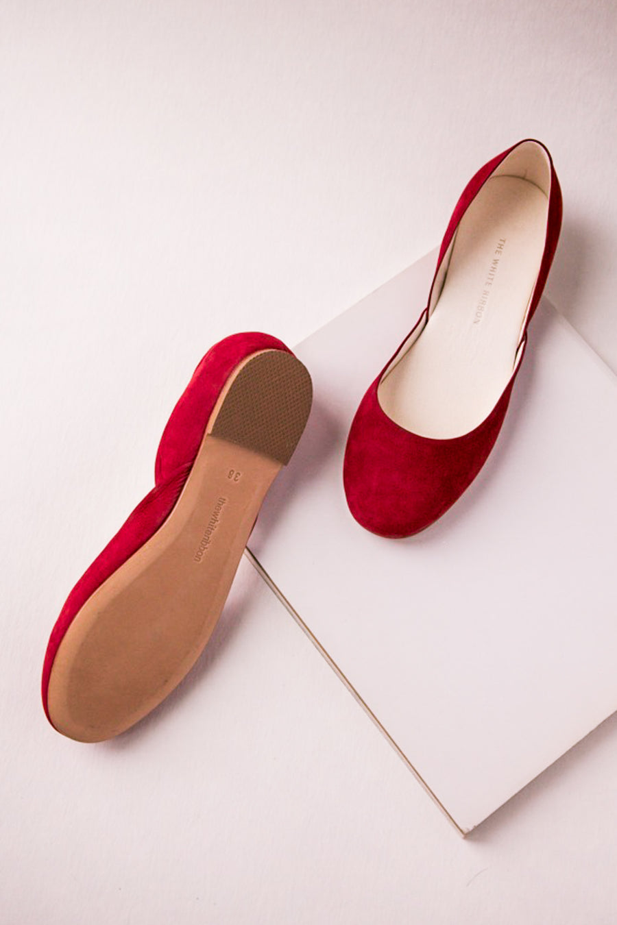 THEA BALLET FLATS - RUBY RED NUBUCK