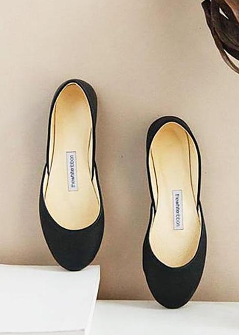 minimalist black leather ballerinas from top 