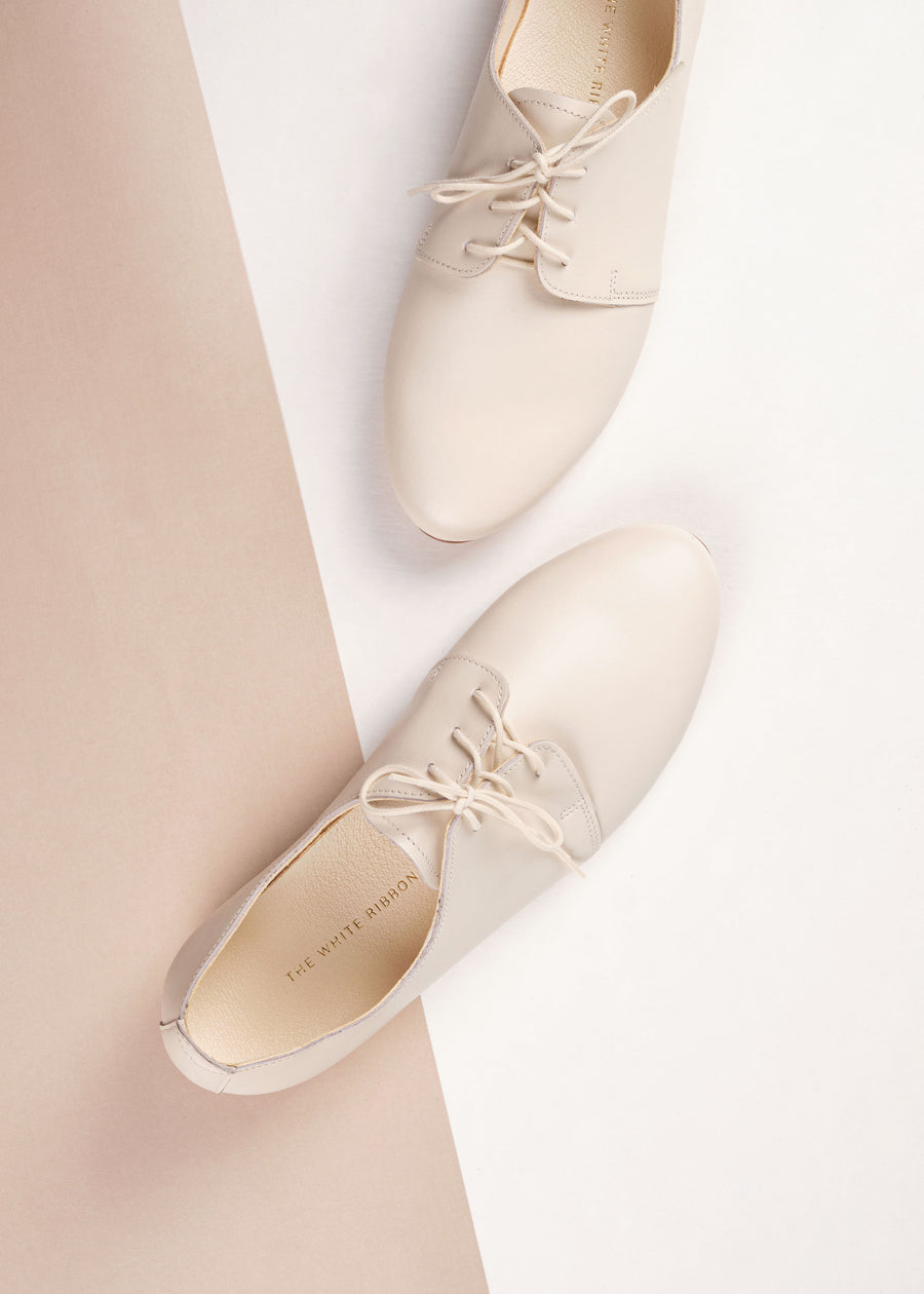 AVA Oxford Shoes - Light Ivory thewhiteribbon AVA Oxford Shoes - Light Ivory thewhiteribbon