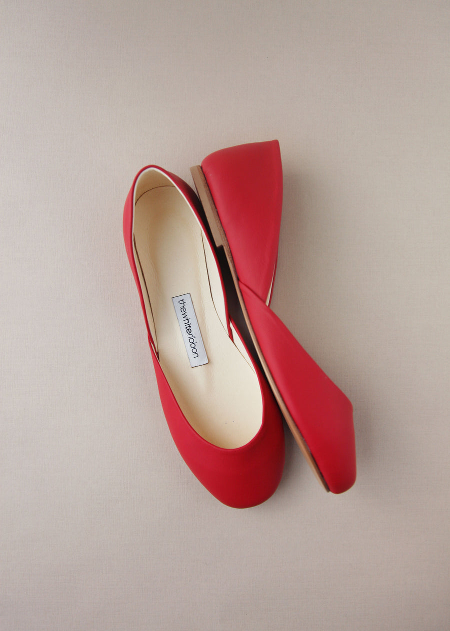 THEA BALLET FLATS – RUBY RED